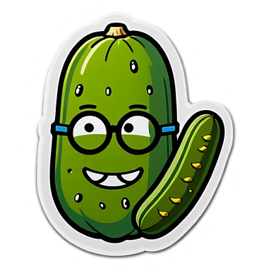 Pickle with glasses sticker