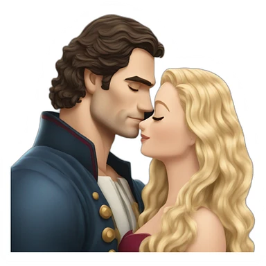 Henry Cavill kissing blond woman with very very long wavy hair sticker