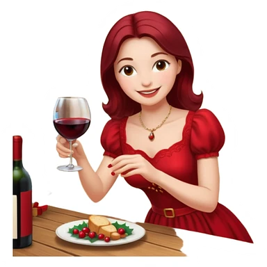 Chirstmas Hostess character, She plans the night, sets the table, pours the wine… sticker