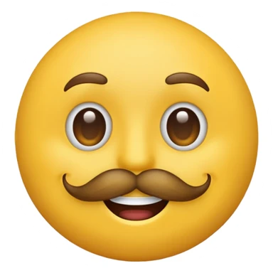 Yellow emoji with a mustache  sticker