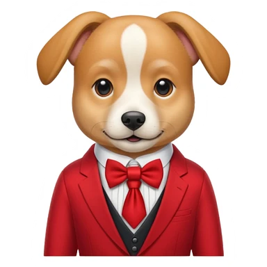 german Dog with NeckBow in red suit. sticker