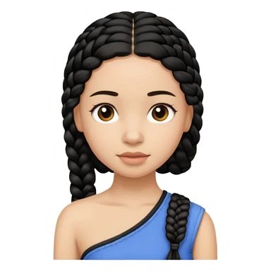 Girl with simple black braid  on one shoulder sticker