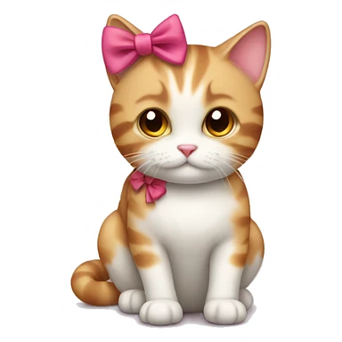 Cute cat with a bow sticker