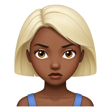 Envy - feeling of discontent at another's advantages or possessions - young plain girl looking angrily at a very pretty black girl  sticker