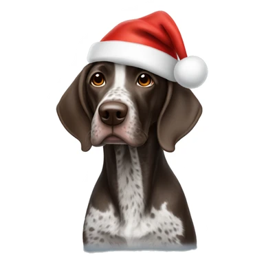 German shorthair with santa hat sticker