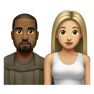 Kanye West with a girl sticker