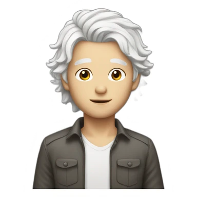 White hair boy arrogant sticker