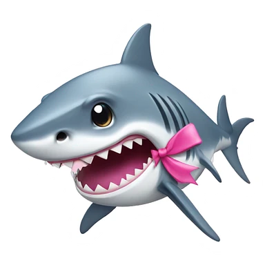Shark with pink bows sticker