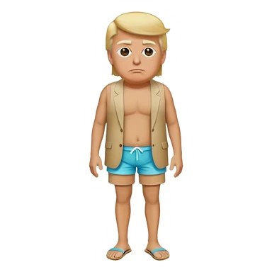 full body Trump standing in beach outfit sticker