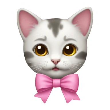 kitten with a pink bow sticker