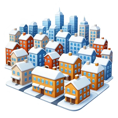 city with snow sticker