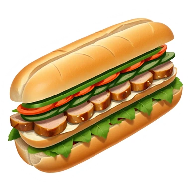 traditional banh mi with char grilled pork emoji sticker