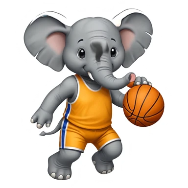Elephant playing basketball sticker