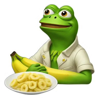 pepe is eating banana sticker