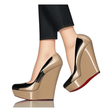 WEDGE LOUBOUTIN black PATENT sticker