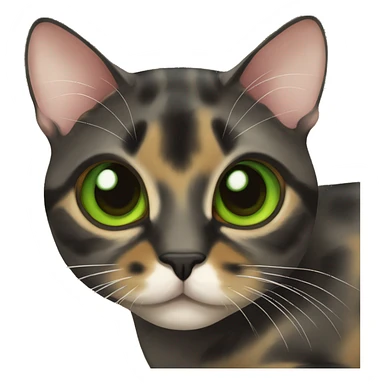 Torti cat green eyes sticker