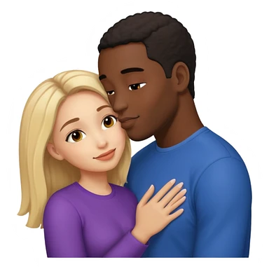 Lightskin girl and black man kissing sticker