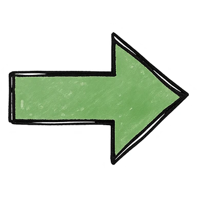 green arrow, modern icon style, simple and clear sticker