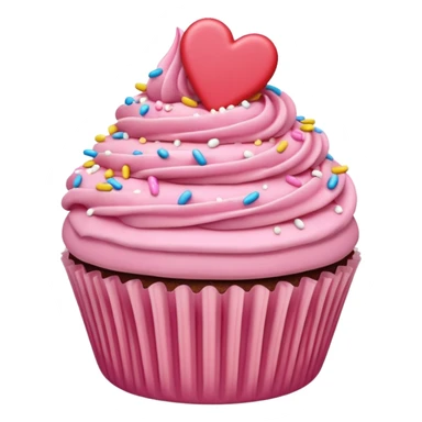 heart with a cupcake motif sticker
