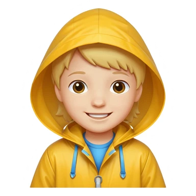 kid with raincoat sticker