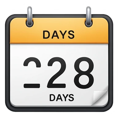 calendar with the text '2 days' sticker