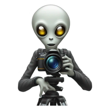 A alien who is a photographer sticker