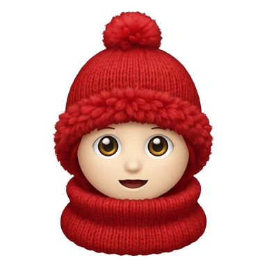 red fluffy hat sticker