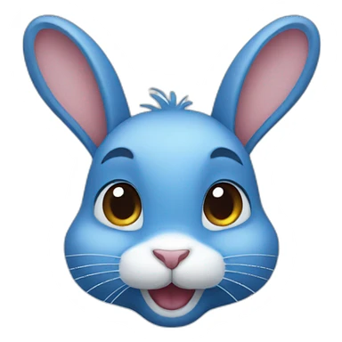 cute blue rabbit head sticker