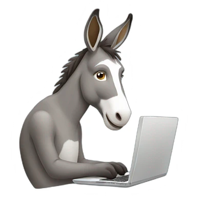 donkey using a laptop sticker