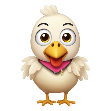 Chicken with beautiful eyelashes and a little purse sticker