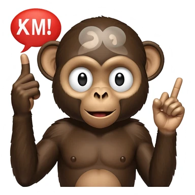 black monkey holding the middlefinge with a speech bubble saying "komm apex du penis" sticker