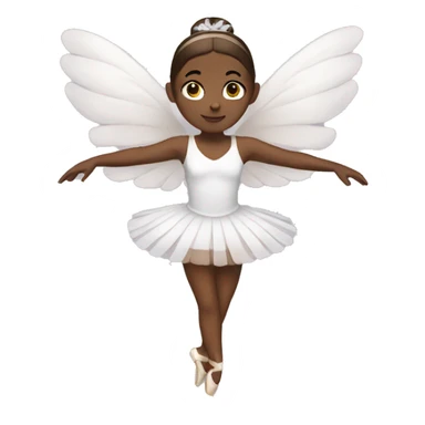 Brown ballerina white wings sticker