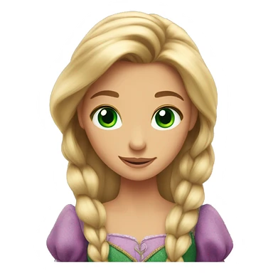 Rapunzel with green eyes sticker