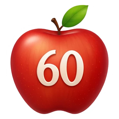 The apple 100 emoji 💯 but instead of 100 it says 60 sticker