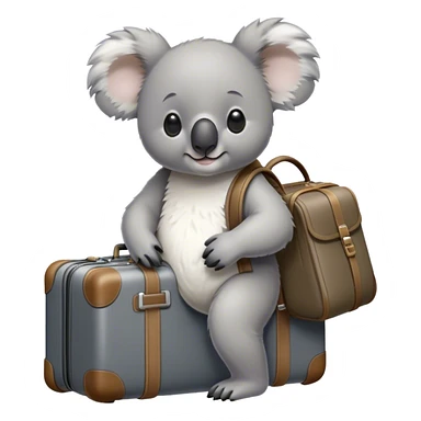 Koala with bagages at airport sticker