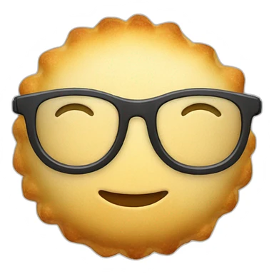 face empanada with glasses sticker