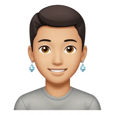 zesty gay chinese boy with diamond stud earings sticker