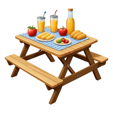 picnic table with food items on it sticker
