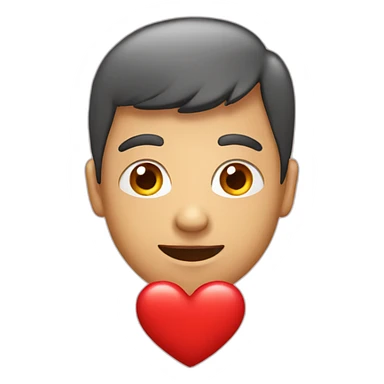 red heart emoji with face sticker