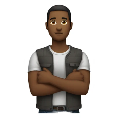 person crossing arms in x sticker