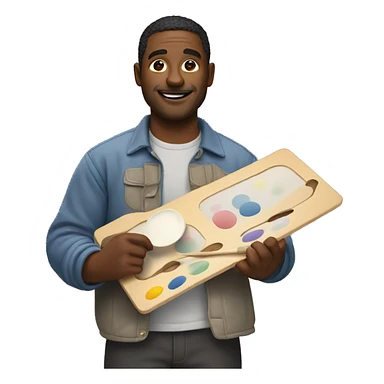 artist man holding a palette sticker