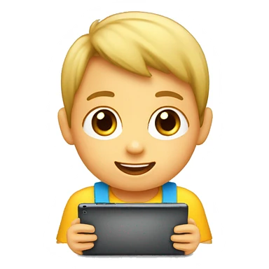 niños jugando con 1 tablet sticker