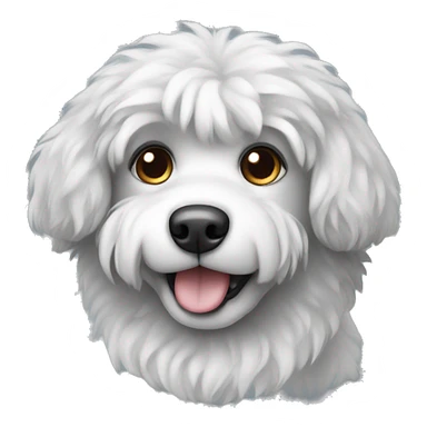 Fluffy white and grey dog sticker