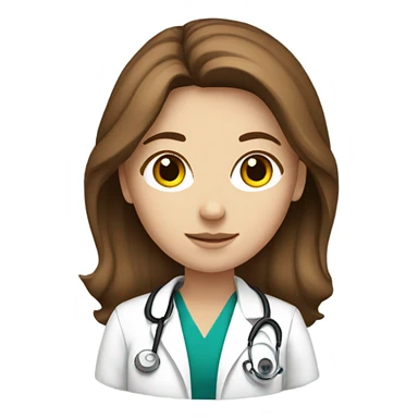 White Girl with brown hair doctor  sticker