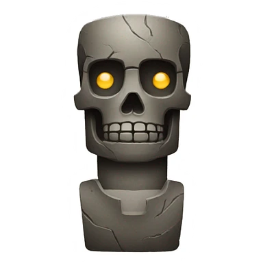 combine the skull and moai emoji sticker