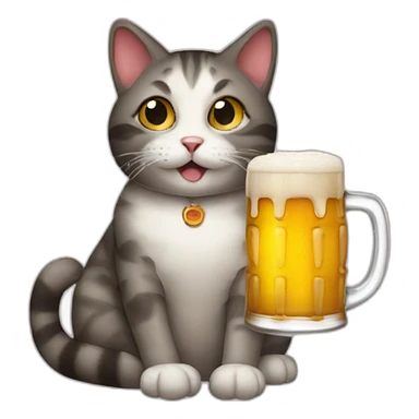 Cat with beer sticker
