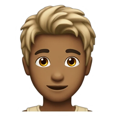 Brown Boy with black hair and imagine sticker