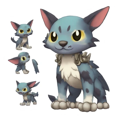 cute cool edgy sharp magical punk Digimon-Fakemon-animal full body sticker