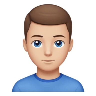 teenage male with buzz cut, brown hair, white, and blue eyes  sticker