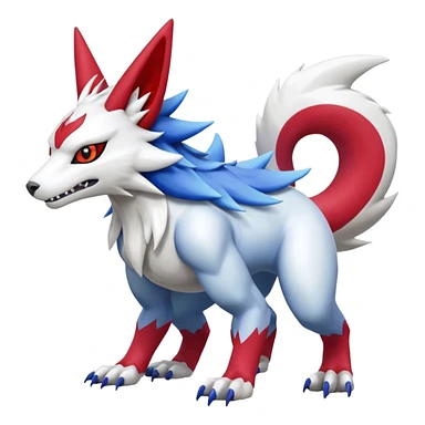 Garurumon-Zangoose-Renamon-fusion-hybrid-creature (full body) sticker